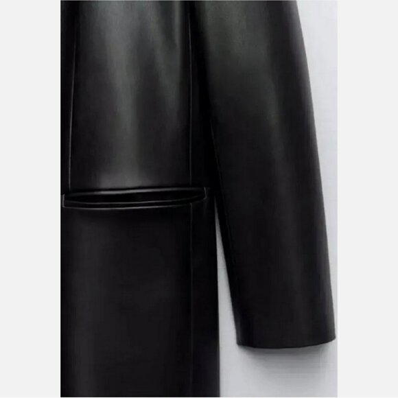 Zara Faux Leather Trench Coat - Picture 15 of 15